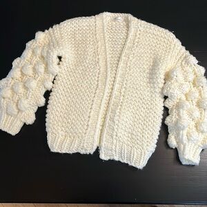 Chicwish Cuteness on Sleeves Chunky Cardigan in White